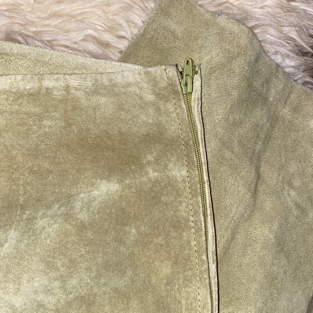 The Look by Randolph Duke Vintage Light Olive Green Suede Cropped Pants Sz 34 - Picture 2 of 10
